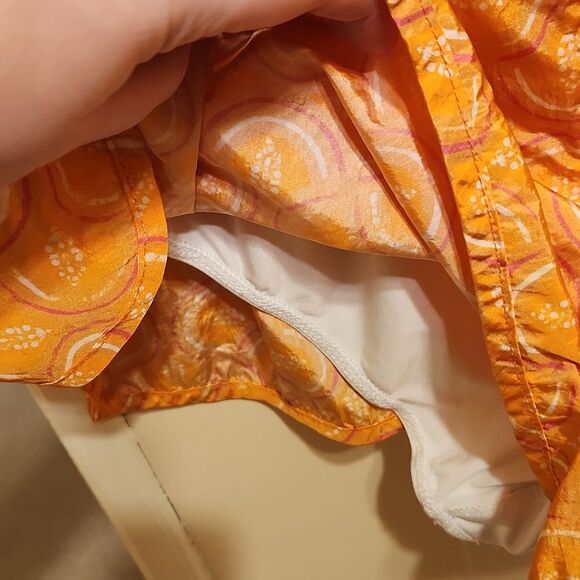 Free People Movement "The Way Home" Orange Print High-Waisted Shorts Size XL - Picture 6 of 8